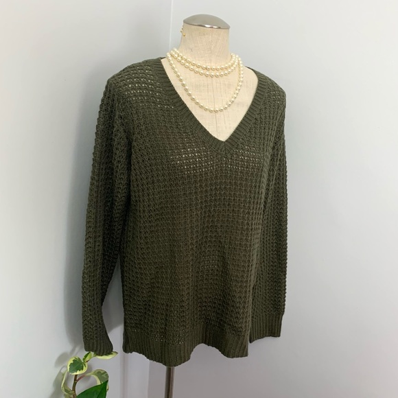 Moss Green Loose Knit Sweater (M/L) - Picture 2 of 7